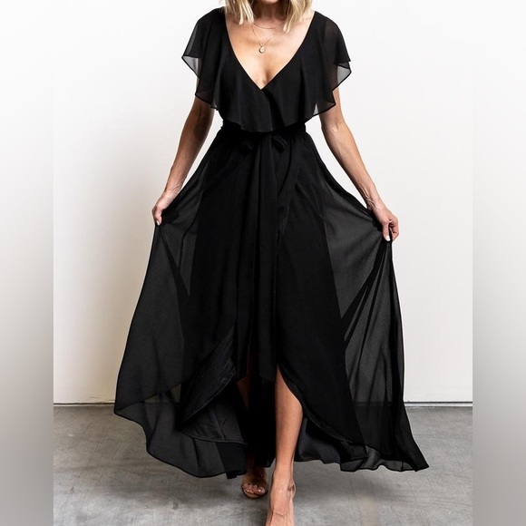(Black) unused ‘Katy’s ruffle maxi dress’ Baltic Born - Picture 1 of 12